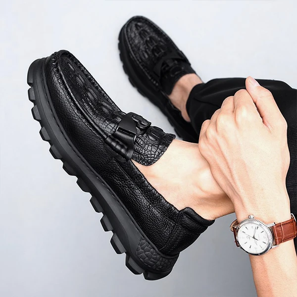 FANMIFAN/梵米凡WZ潮流新品厚底经典百搭潮流舒适鳄鱼纹豆豆鞋