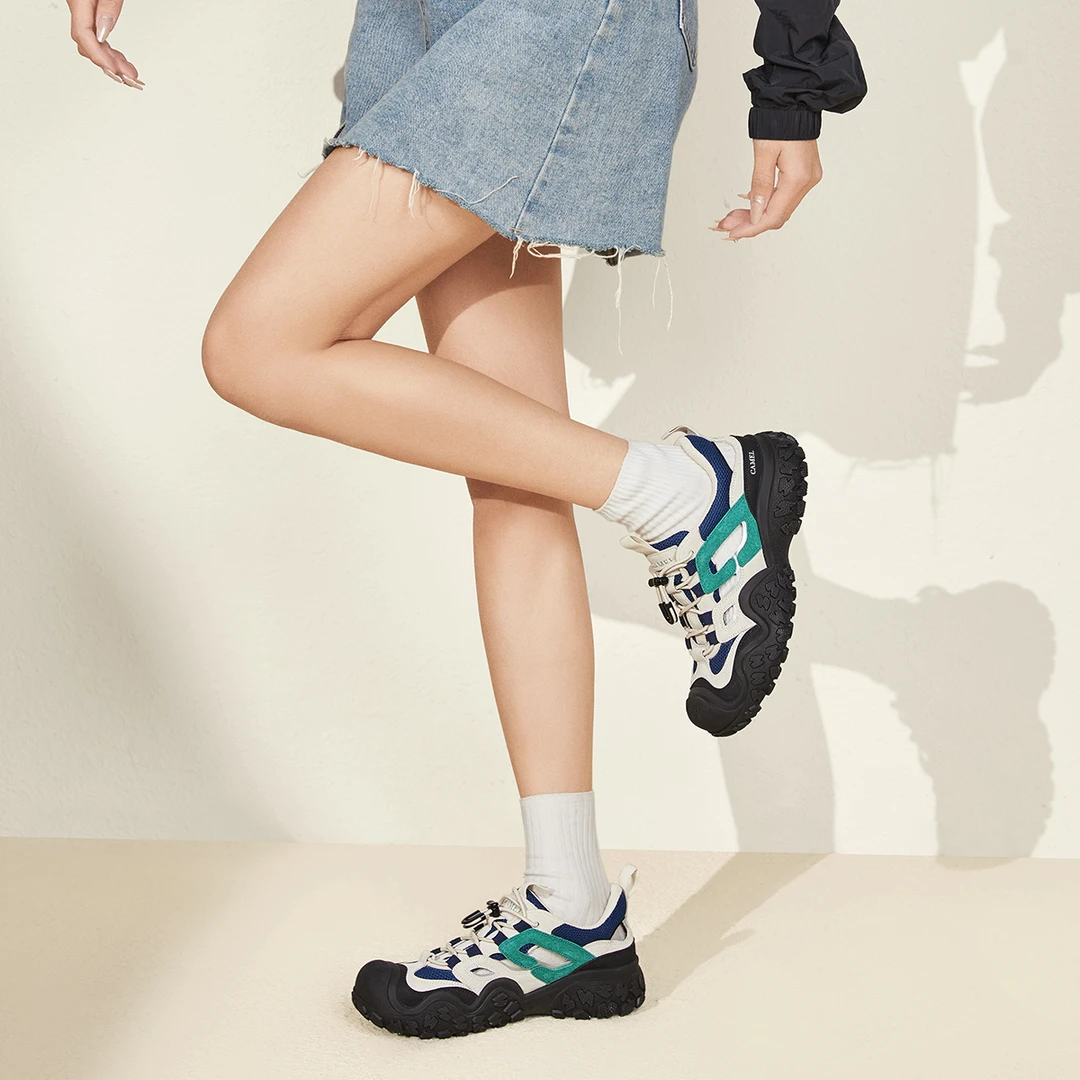 骆驼女鞋新款丑萌增高休闲鞋跑步运动鞋L24M076601 Nice