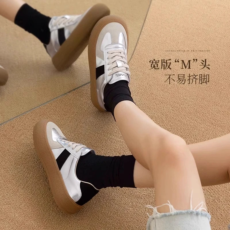【徐老师专属】骆驼女鞋2023秋季新款百搭复古德训鞋女L23A245131