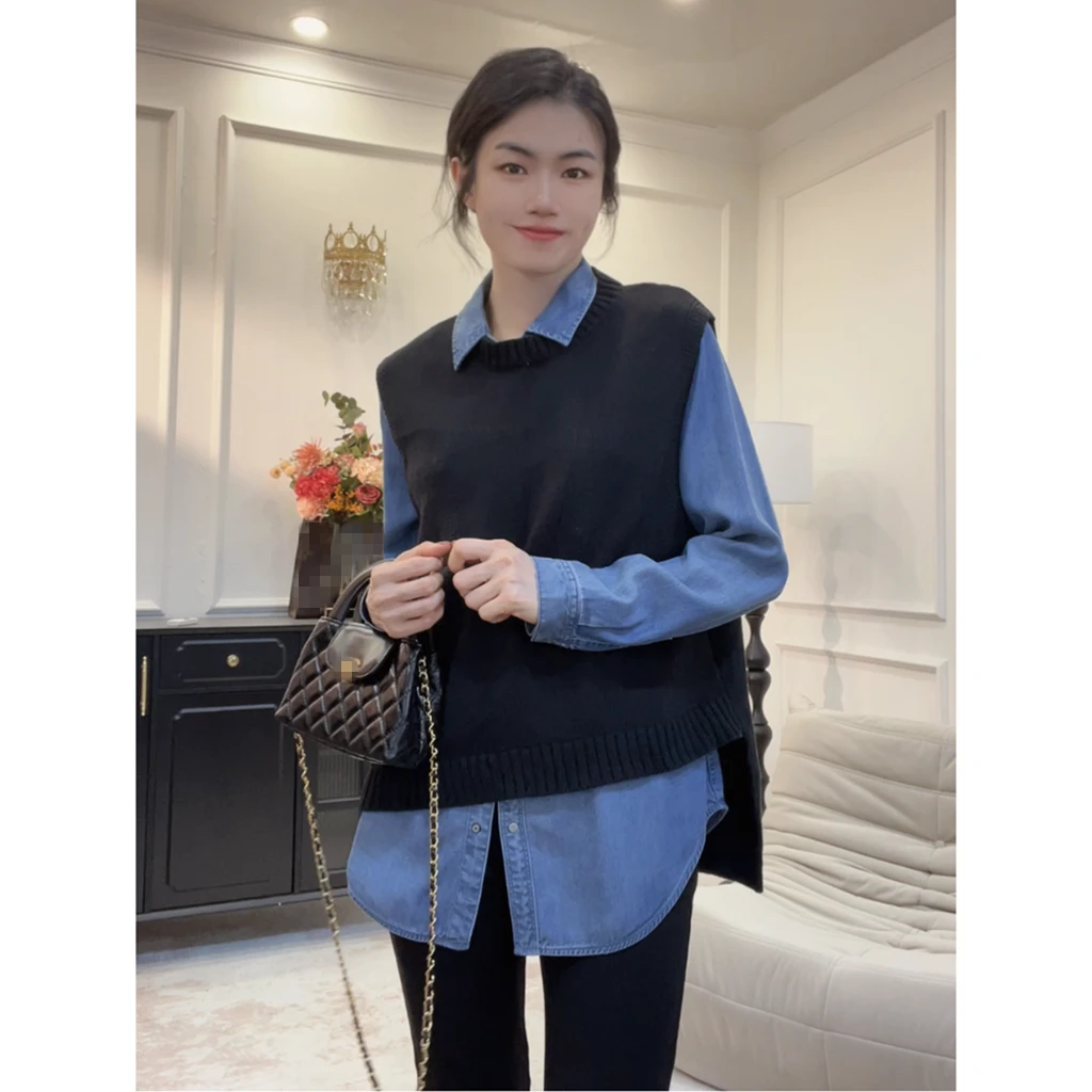 老板娘精选【叠穿神器】不规则马甲针织背心百搭遮肉披肩