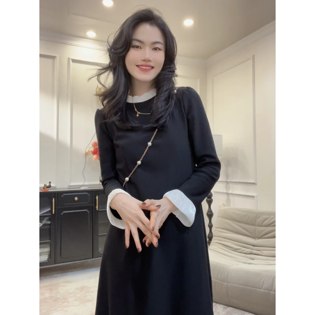 【圆满】常规/加绒~秋冬设计气质百搭赫本显瘦西装长袖连衣裙
