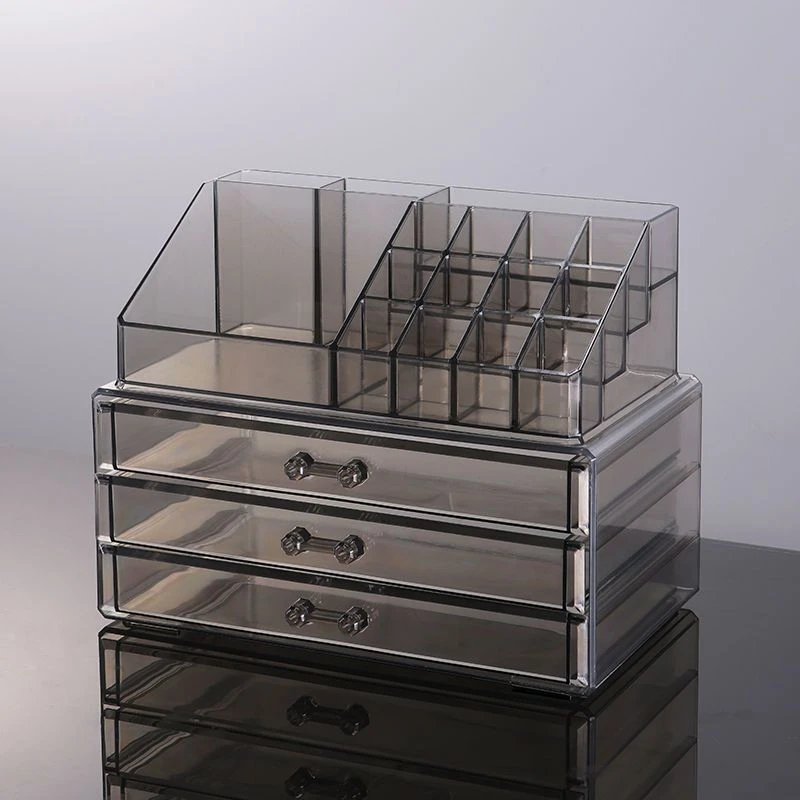 化妆品收纳盒梳妆台透明抽屉式整理首饰口红气垫眼影护肤品盒桌面