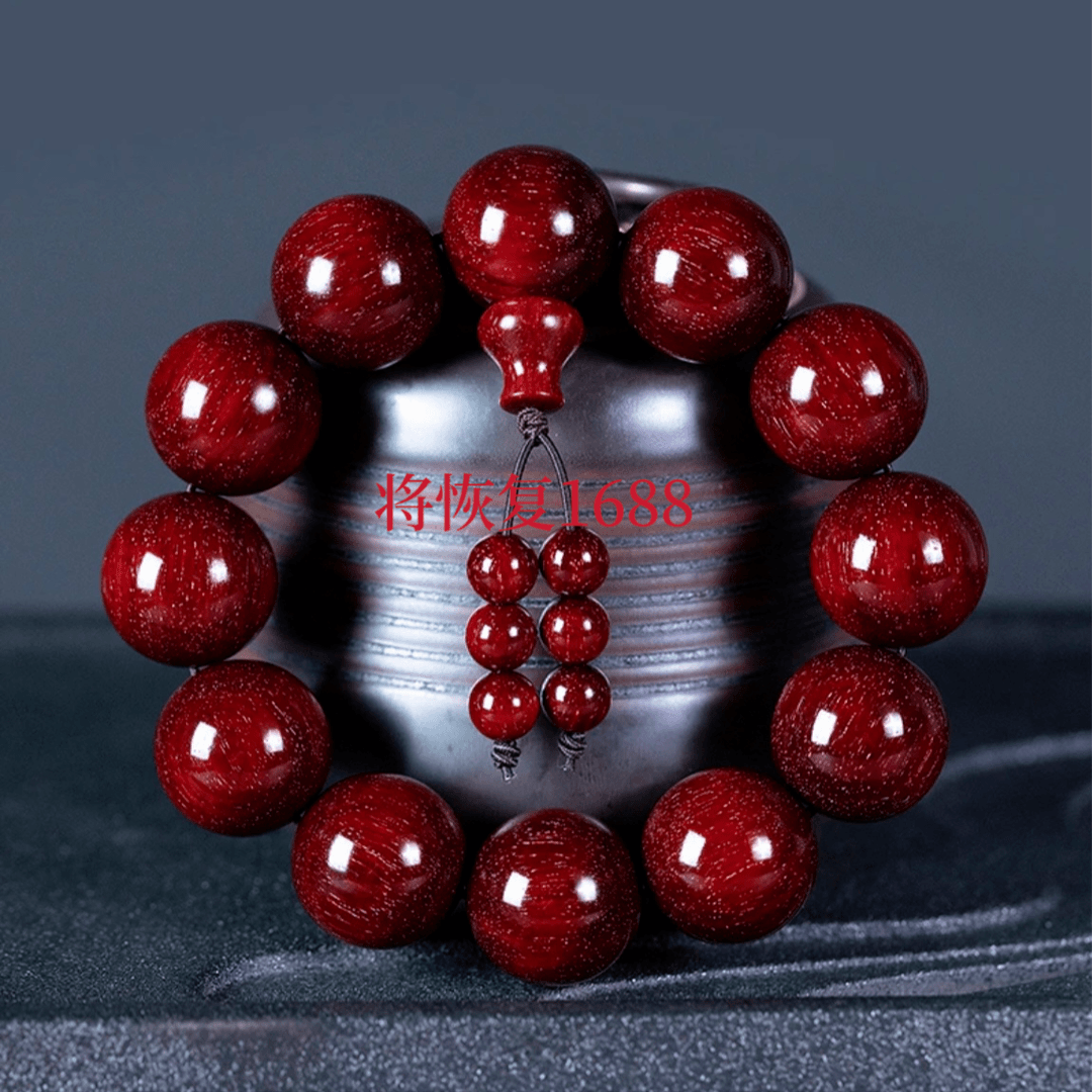 霸气男士老料非洲小叶紫檀手串文玩檀木民族风满星高密木雕紫檀