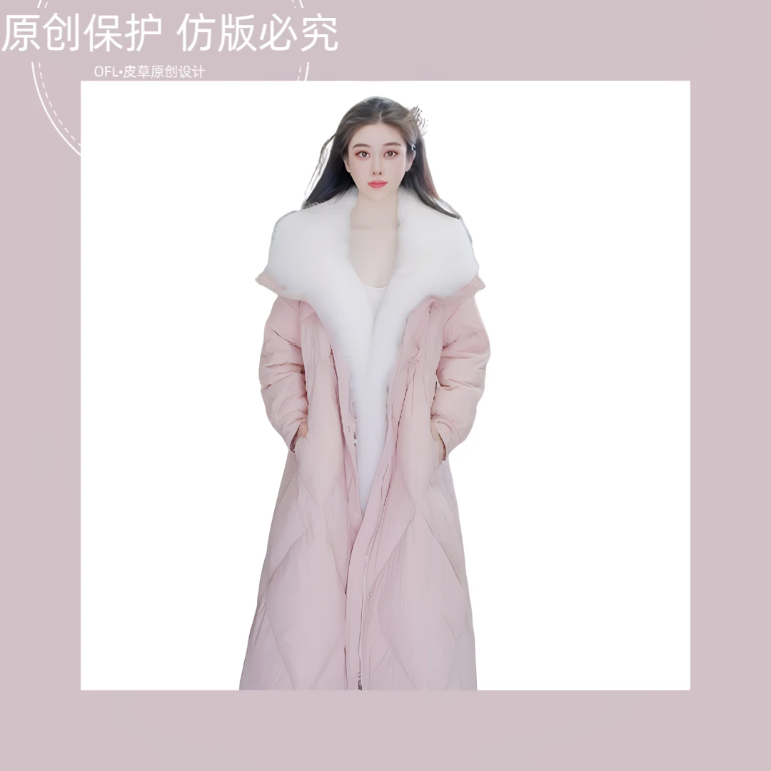 鎏金『巴黎女主』大长款狐狸毛鹅绒服2387