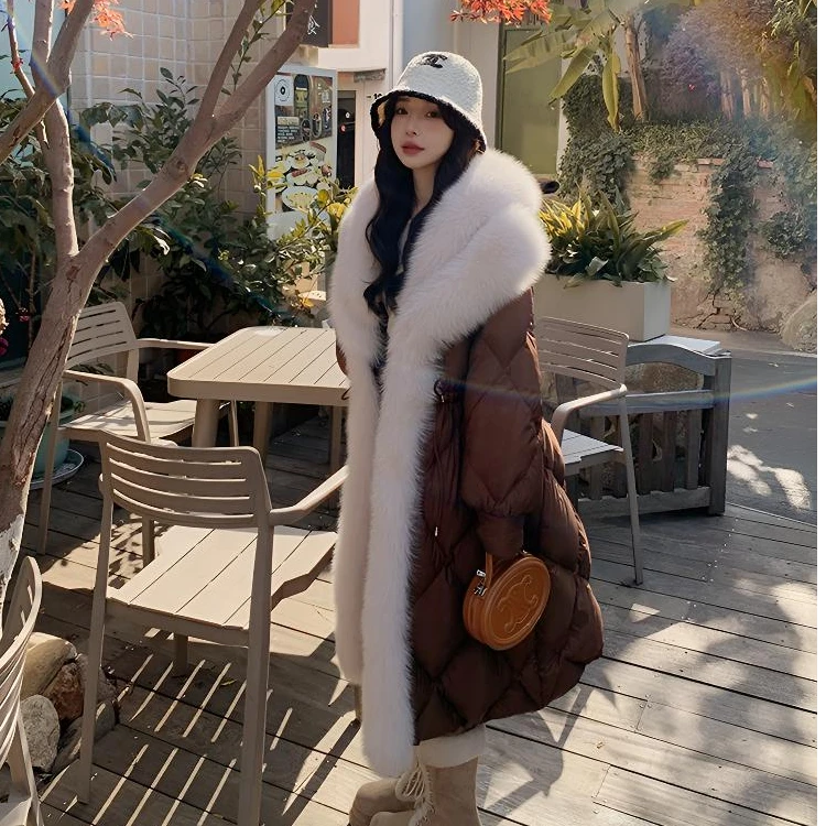 财阀『顶楼千金』大狐狸毛鹅绒服ZN