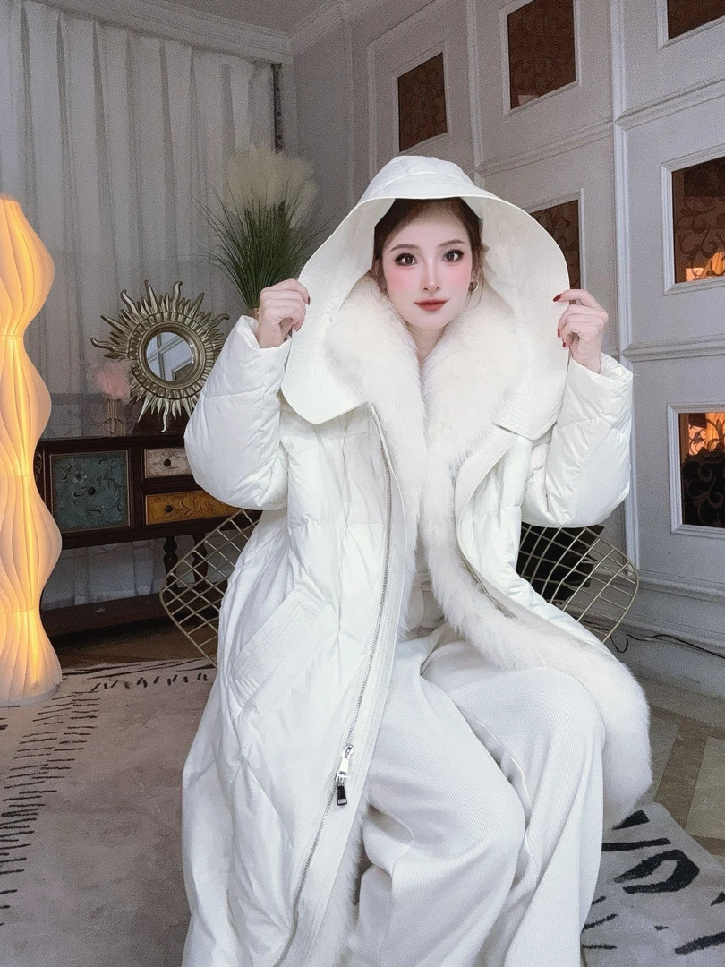 2024冬新款长款狐狸毛鹅绒服7025L