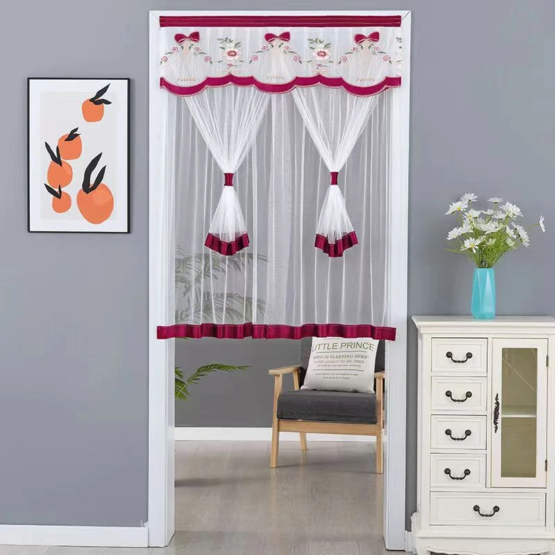 四季家用装饰隔断帘双层半帘免打孔自粘半截门帘