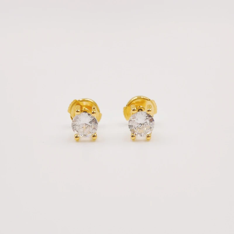 铜合金合成锆石耳饰 【1653】法/卡/巴黎诗人耳钉