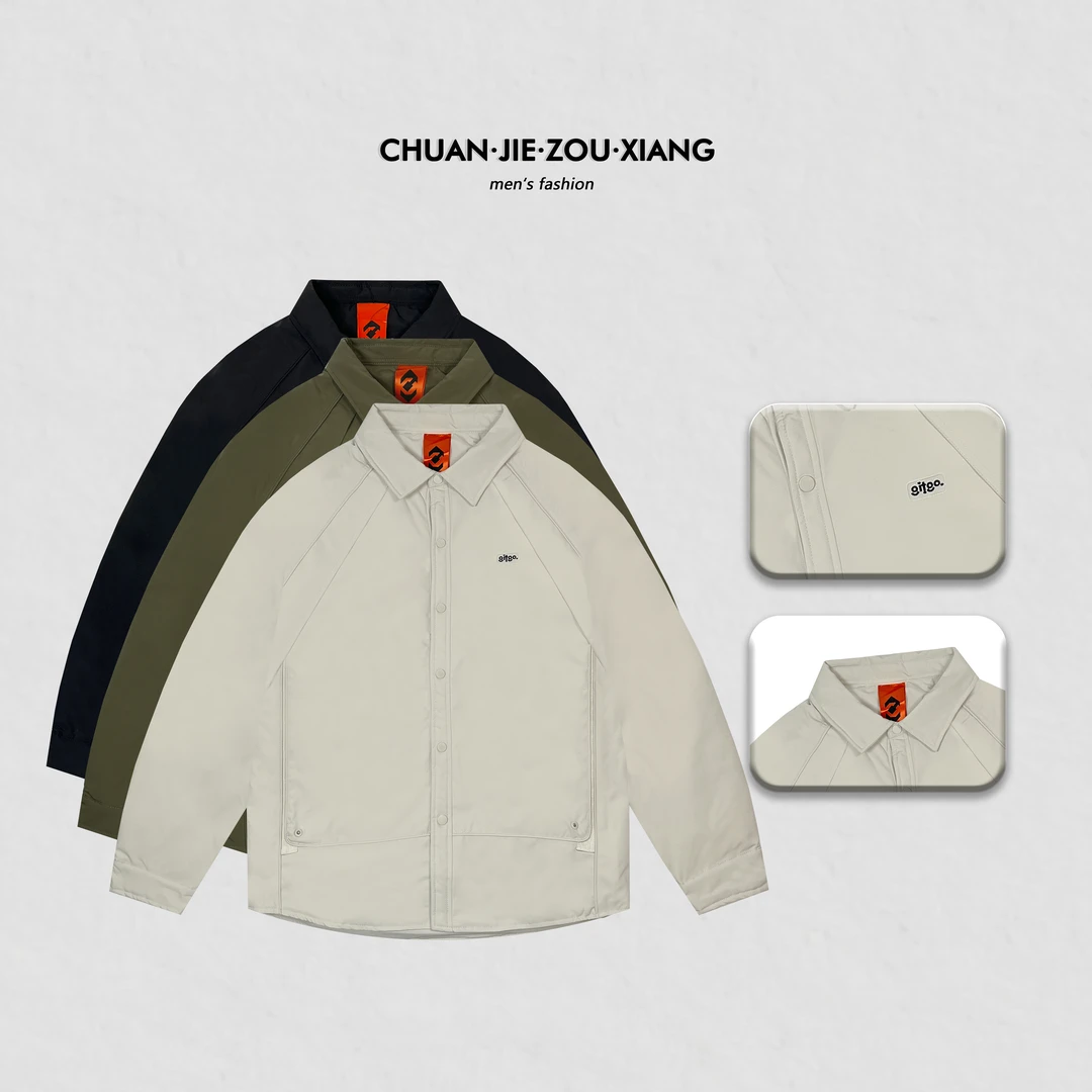 《穿街走巷》冬季立体裁剪设计翻领90鸭绒宽松百搭羽绒服外套9957