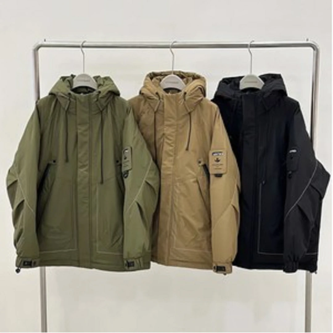 《穿街走巷》品牌订单纯色白鸭绒户外工装风连帽羽绒服夹克外套501