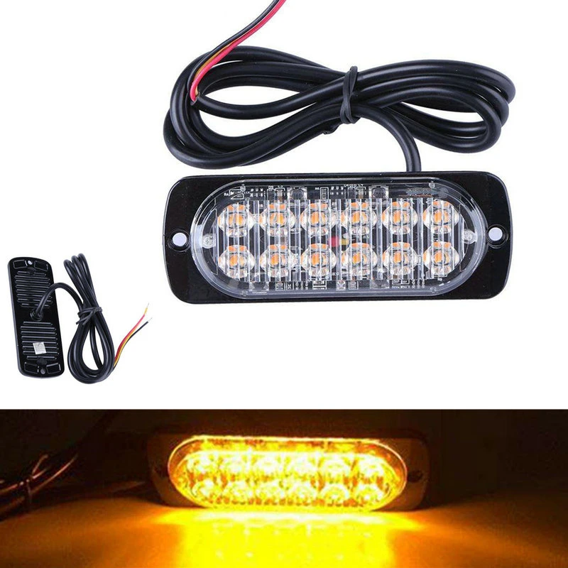 汽车大货车LED爆闪灯超薄4灯8灯12灯珠侧边灯12v24V卡车警示灯