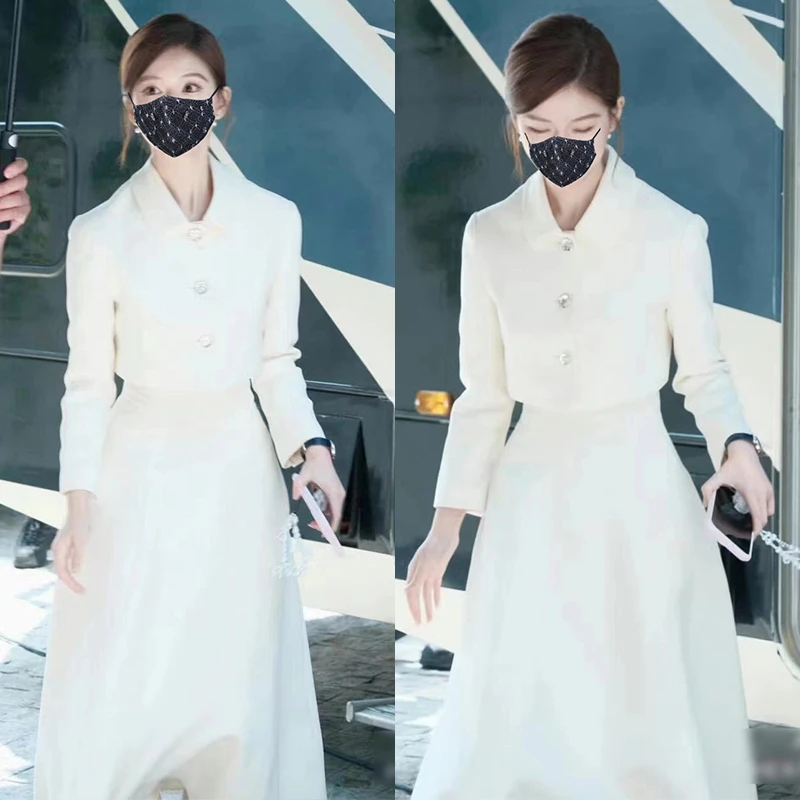 白色秋季法式许妍同款小香风套装高级感财阀千金小西装外套秋冬