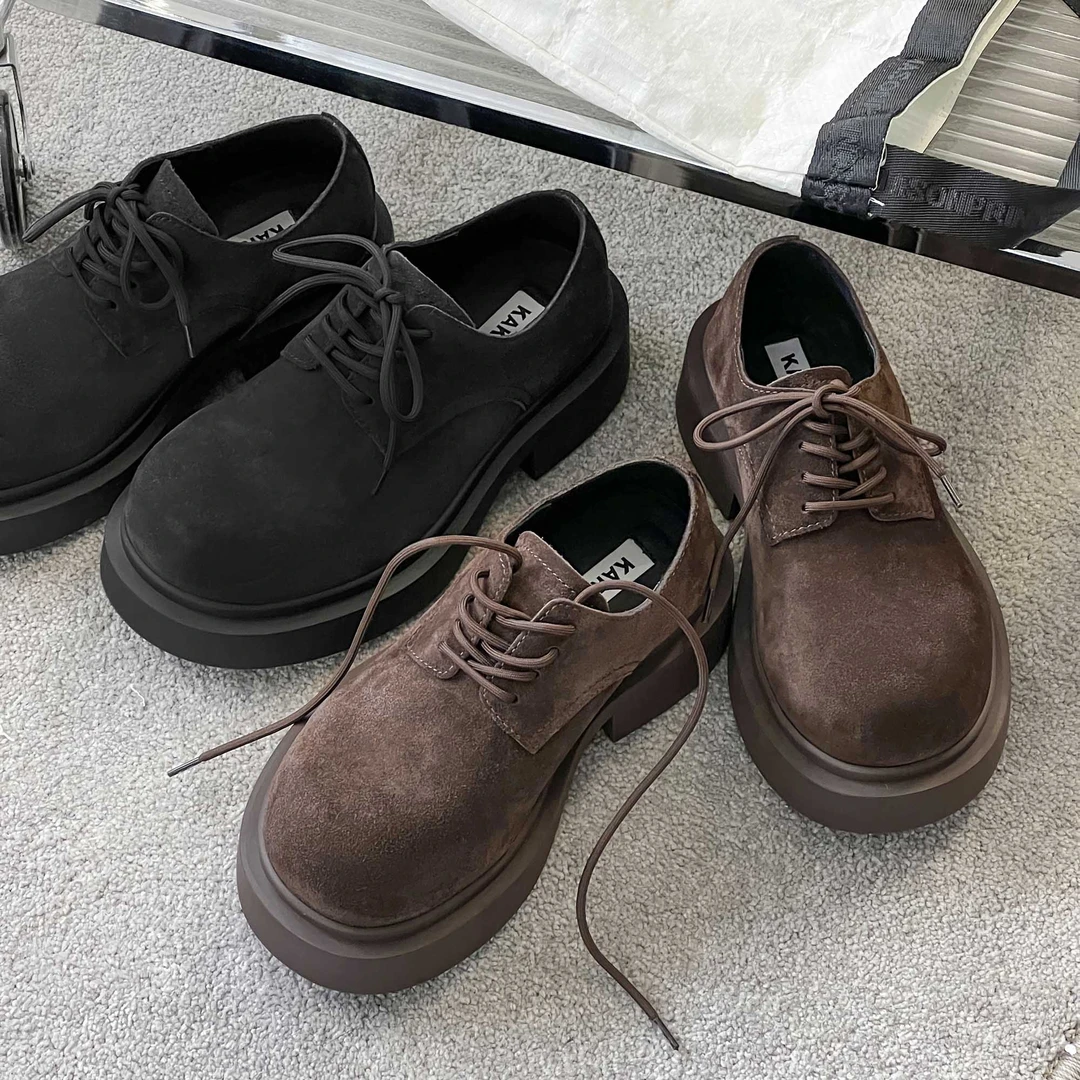 【头层牛皮】真皮厚底单鞋