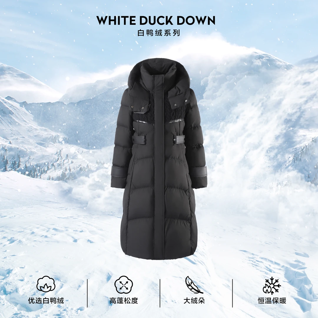 【雪儿专属】Y3358002 中长款加厚防寒连帽经典款羽绒服