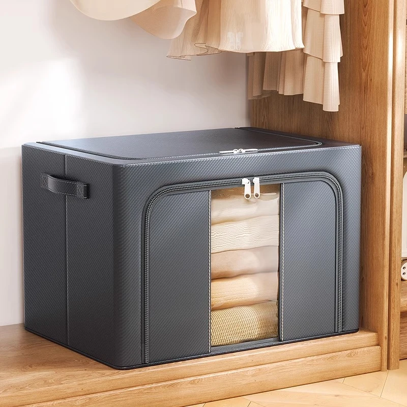 【两个特大号100L 】仿皮收纳箱大容量衣柜被衣物加厚储物箱
