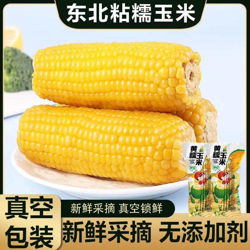 24年新玉米东北黄糯玉米棒真空包装黄苞米现摘新鲜甜玉米粒250g