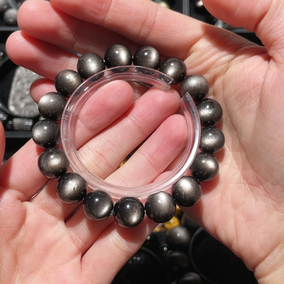 【闪购商品】黑曜岩手链未镶嵌唯**肉