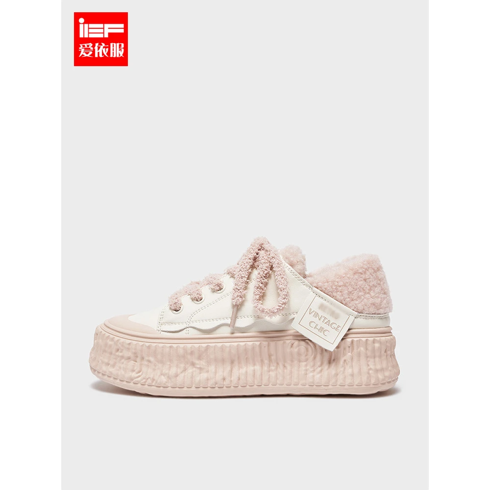 IEF/爱依服女鞋2023秋冬新款韩版时尚休闲运动舒适百搭厚底小白鞋