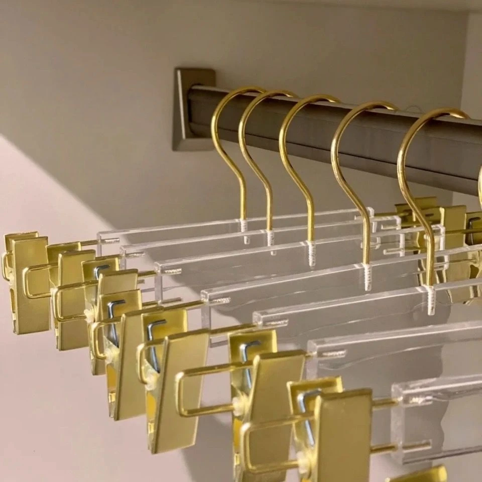 LOGO定制网红仿亚克力防滑衣架透明水晶服装店衣架塑料女装衣撑