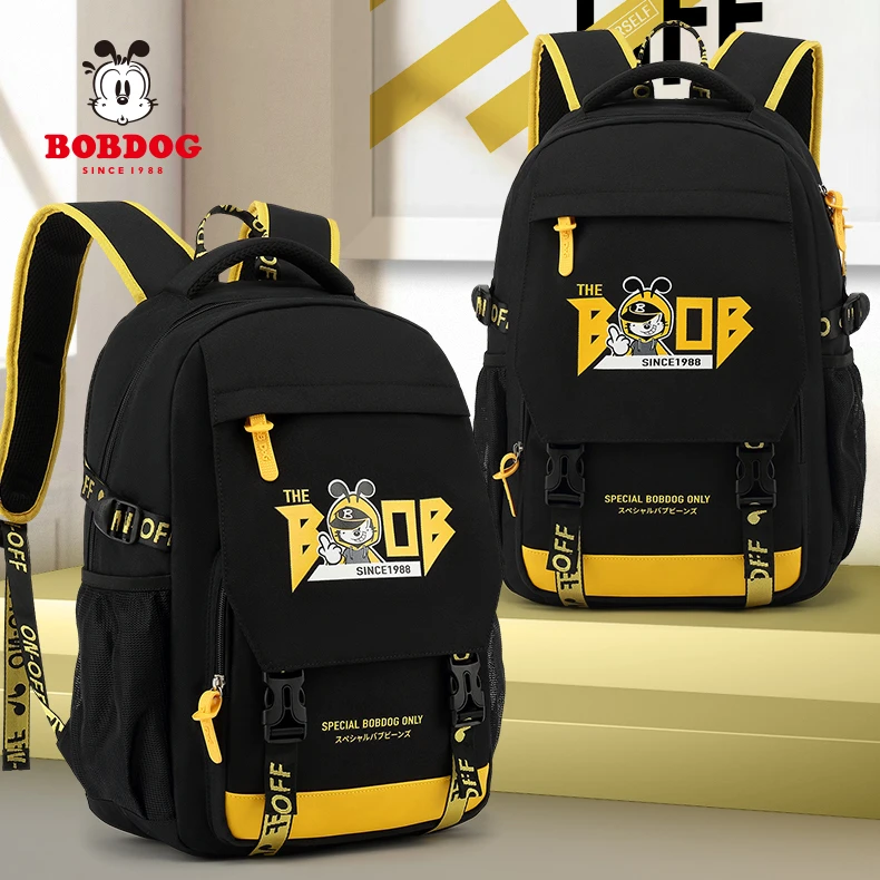 巴布豆男童书包小学生儿童女孩防水包一级1-3-46初中护脊减负超轻