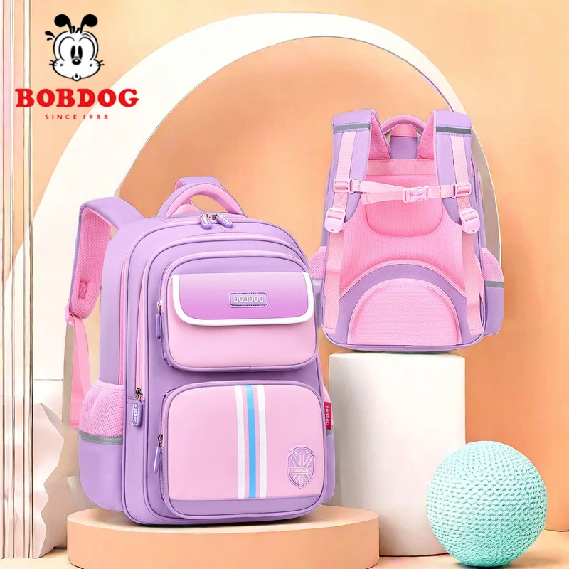 巴布豆书包小学生女孩一二年级1-34-6超轻护脊减负减压12岁儿童男