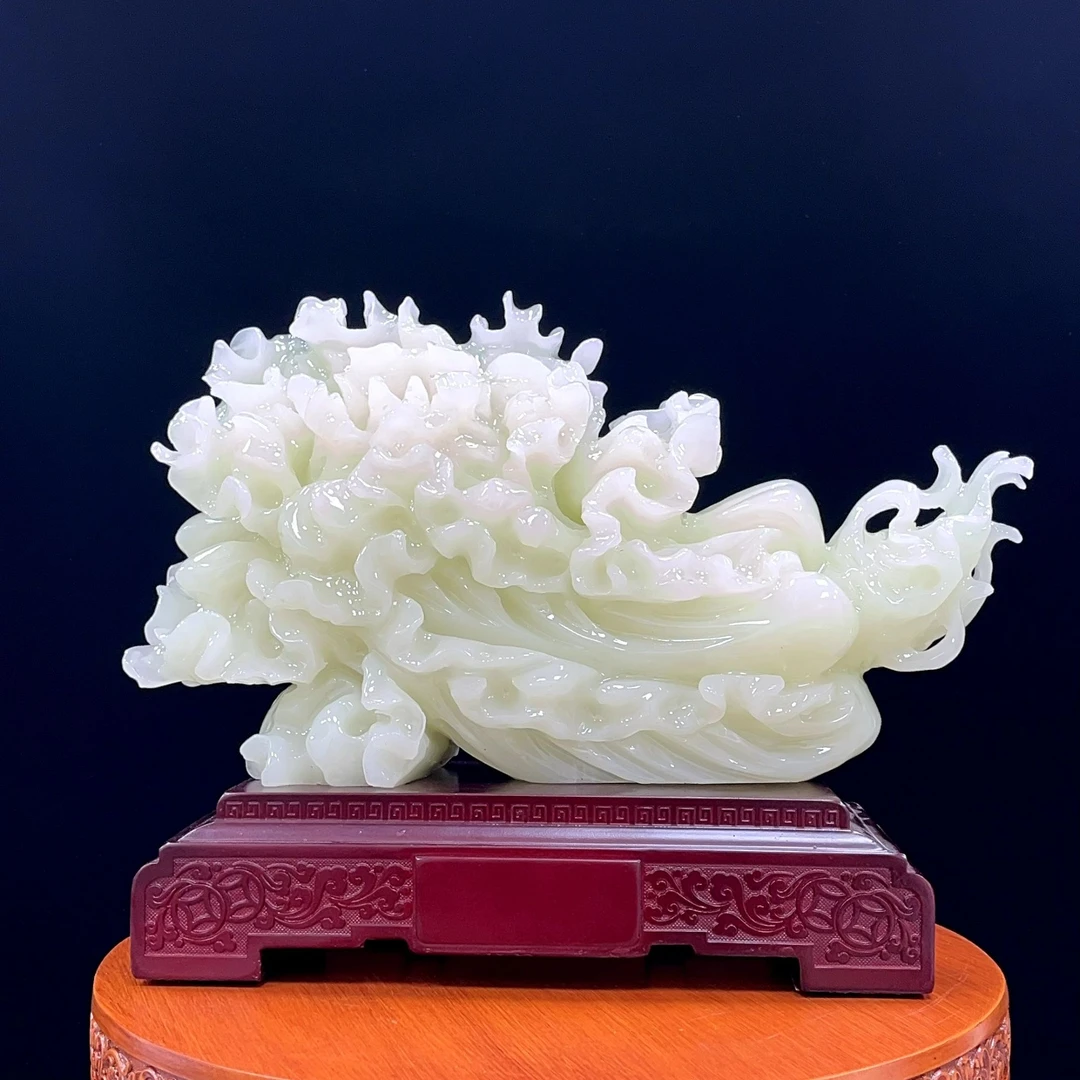 青白玉色工艺白菜装饰摆件      SPM