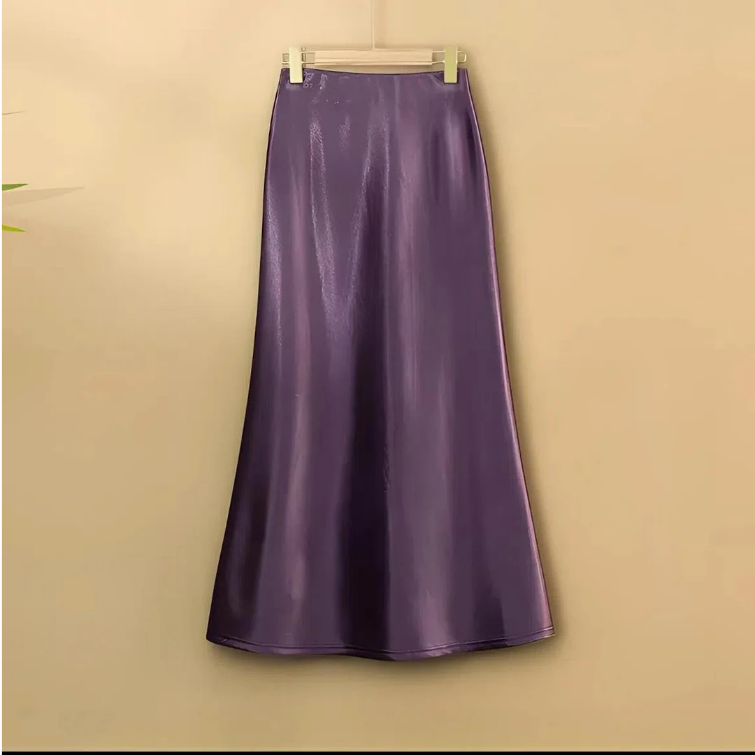 【闲自】加厚秋冬A自版裙显瘦醋酸华丽半身裙百搭