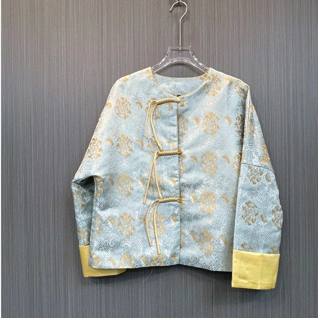 【语沫】苏州宋锦牡丹花秋季新中式外套