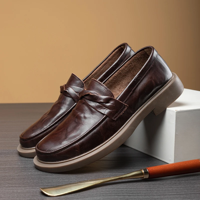 【老马家手工男鞋】帕达索老马家手抓纹商务真皮皮鞋 HSW男鞋220338