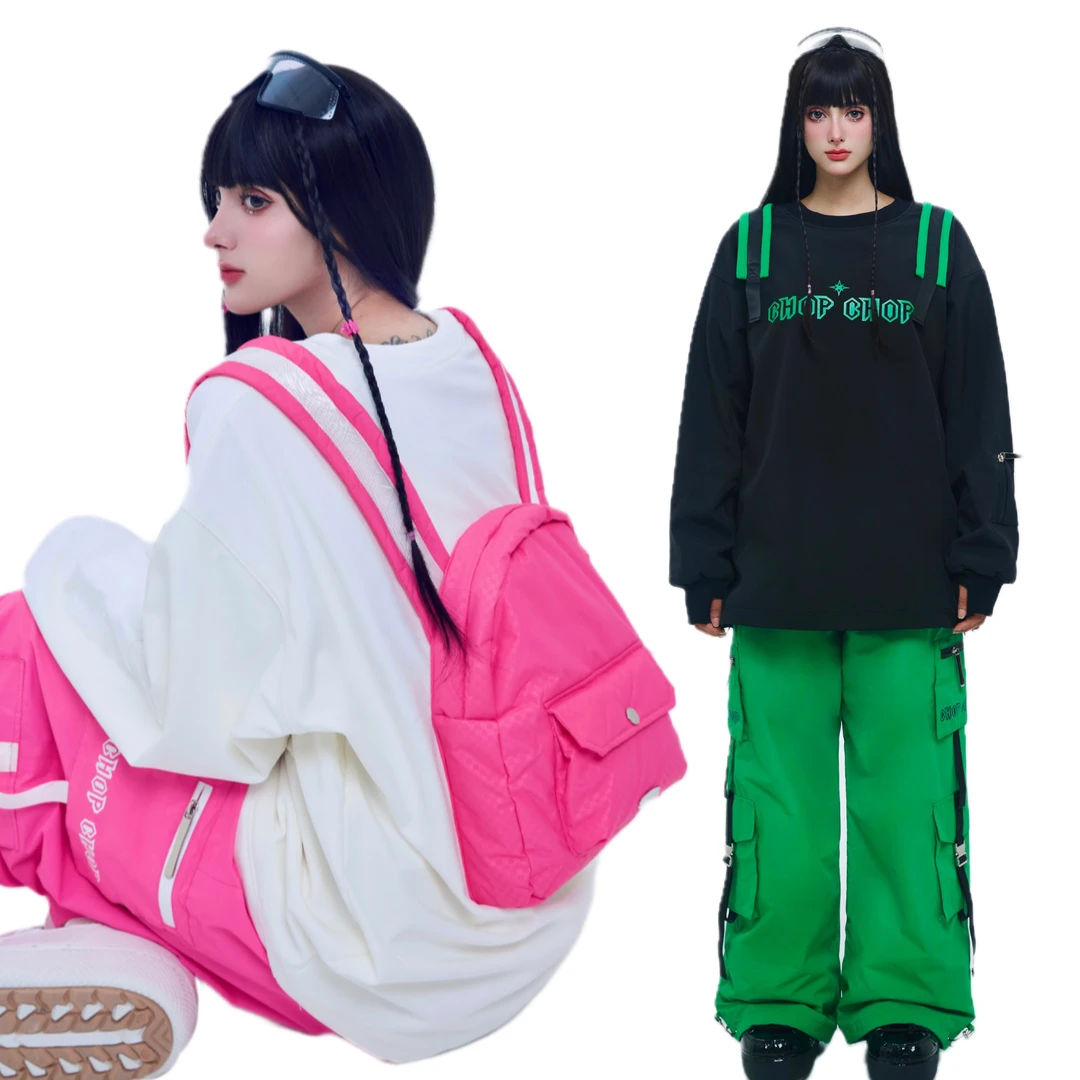 23-24 新品【趣味背包雪服套装】双层加绒防风防水保暖男女款雪服