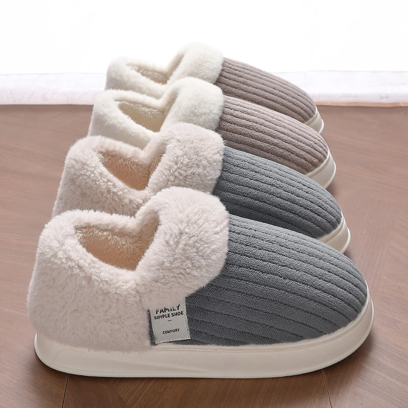 男士棉拖鞋冬季包跟厚底毛绒保暖室内居家情侣防滑防臭男款棉拖冬