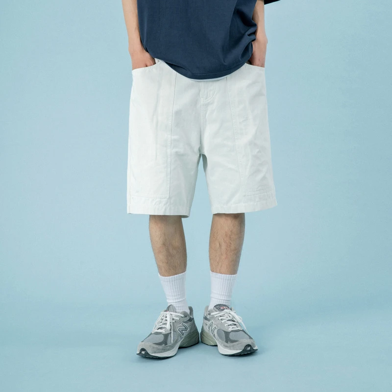 NOTHOMMEBLUE蓝岐夏季复古短裤五分休闲裤宽松工装口袋复古短裤男