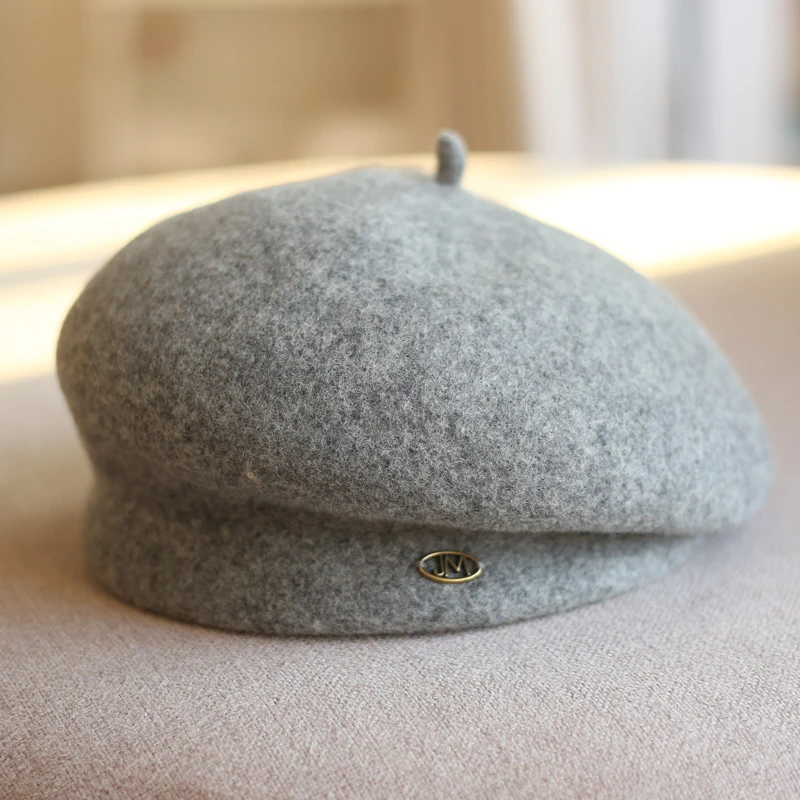 羊毛呢大小头围贝雷帽女秋冬季气质韩版网红显脸小保暖画家帽逛街