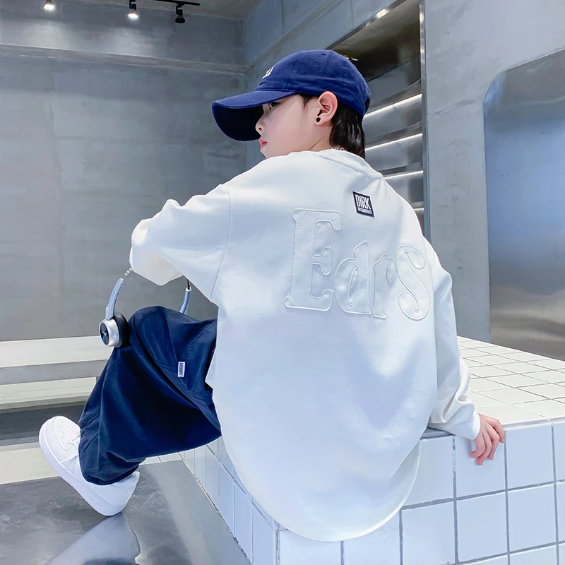 儿童装男童春装长袖卫衣2025新款春秋款中大童洋气春季男孩打底衫