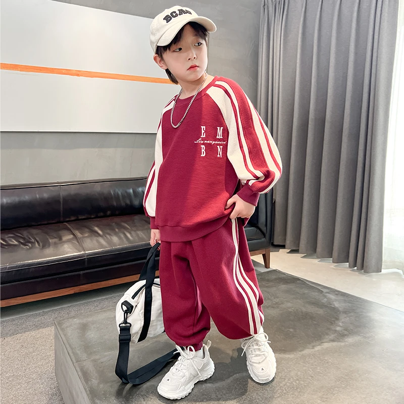 儿童装男童春装套装春秋款2023新款中大童帅气男孩运动炸街洋气潮