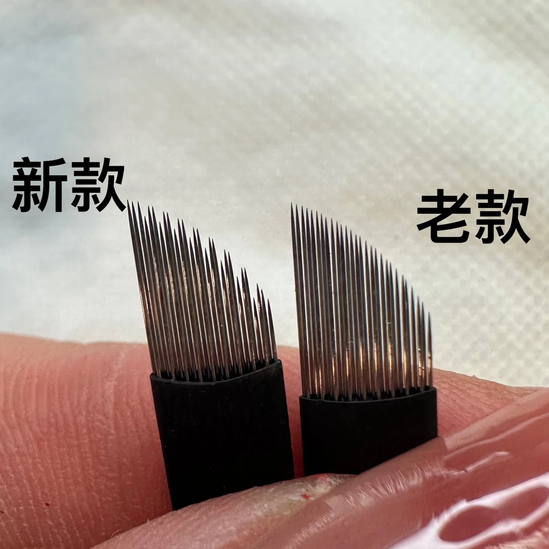 【凤羽专属】升级版手工揉推唇专用高低无影针上色针片纹绣针漂唇