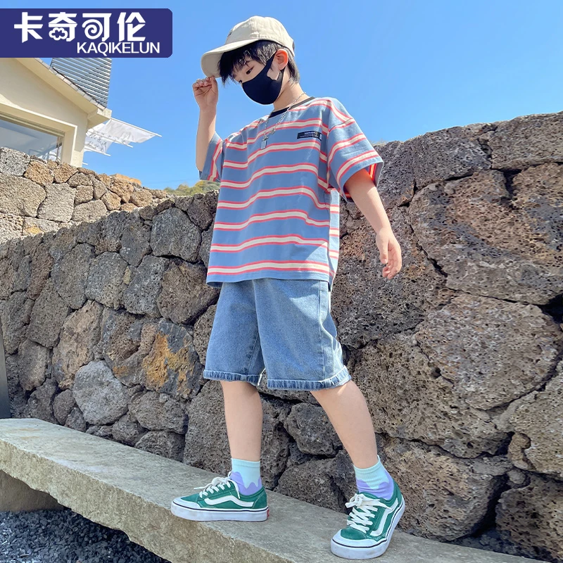 男童套装夏季2025新款儿童夏装运动童装中大童短袖衣服帅气洋气潮