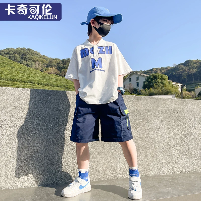 男童套装夏季2025新款儿童韩版网红潮童装中大童帅气短袖夏装运动