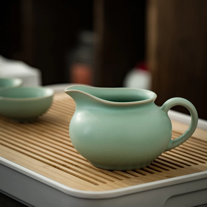 天青开片汝窑公道茶杯功夫茶具陶瓷茶海公道杯家用单个分茶器公杯