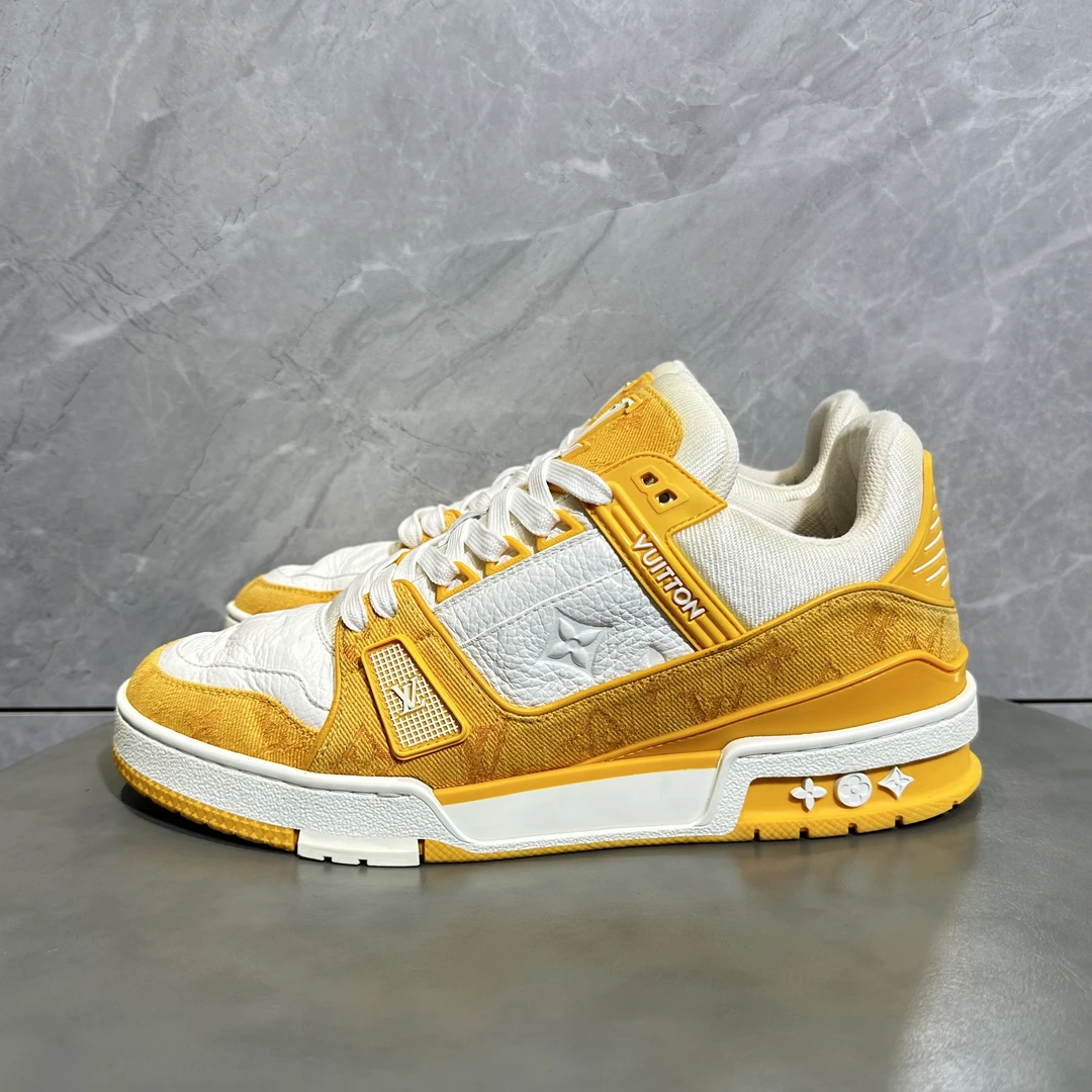 40码 9新 路易威登 LV trainer 黄白 低帮板鞋