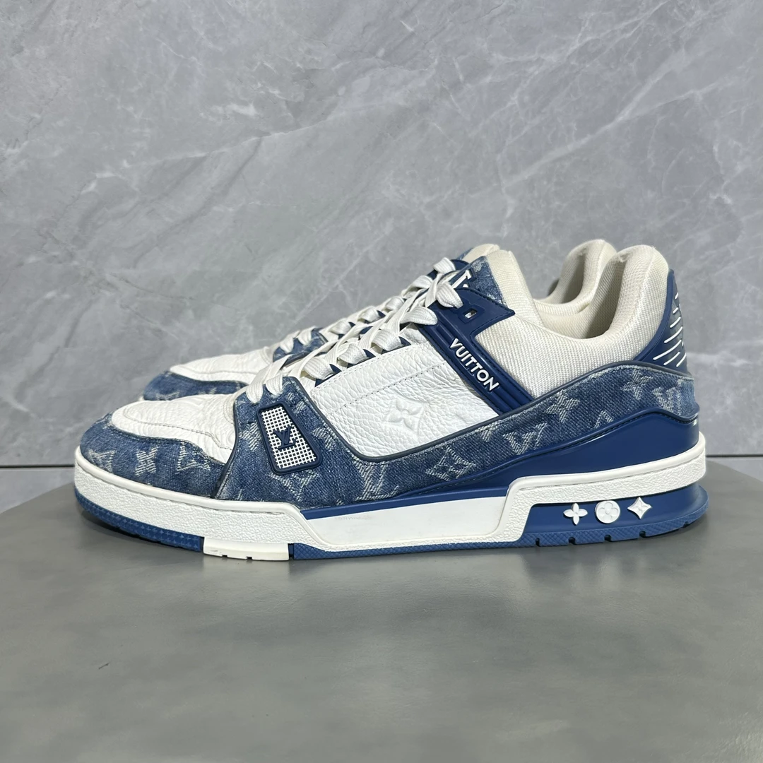 44码 路易威登 LV trainer 蓝白牛仔 低帮板鞋