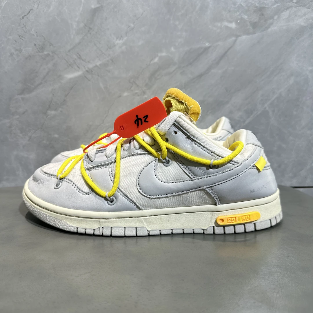 95新 38.5码 耐克 dunk ow 联名款 灰白 低帮板鞋