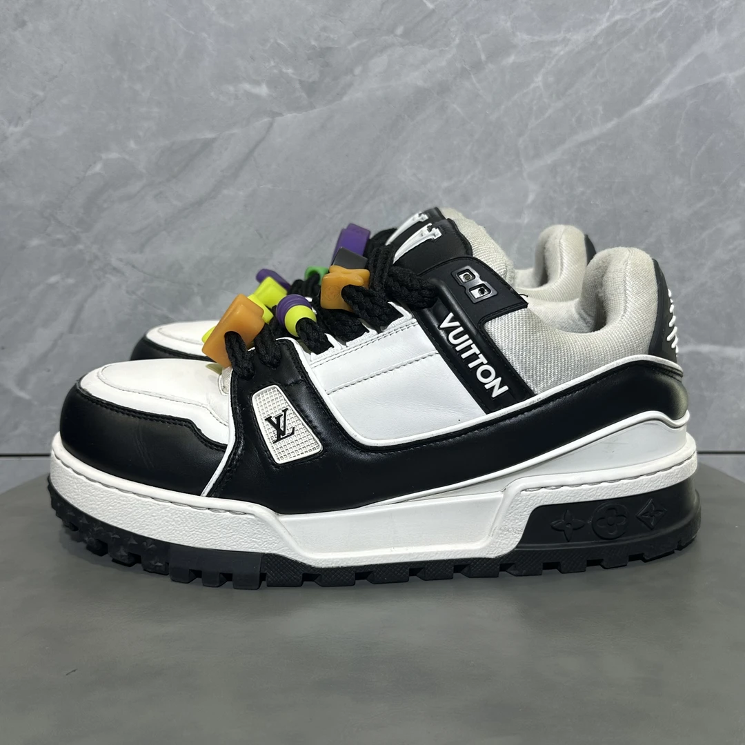 41码 9新 路易威登 LV trainer 胖丁 黑白 低帮板鞋