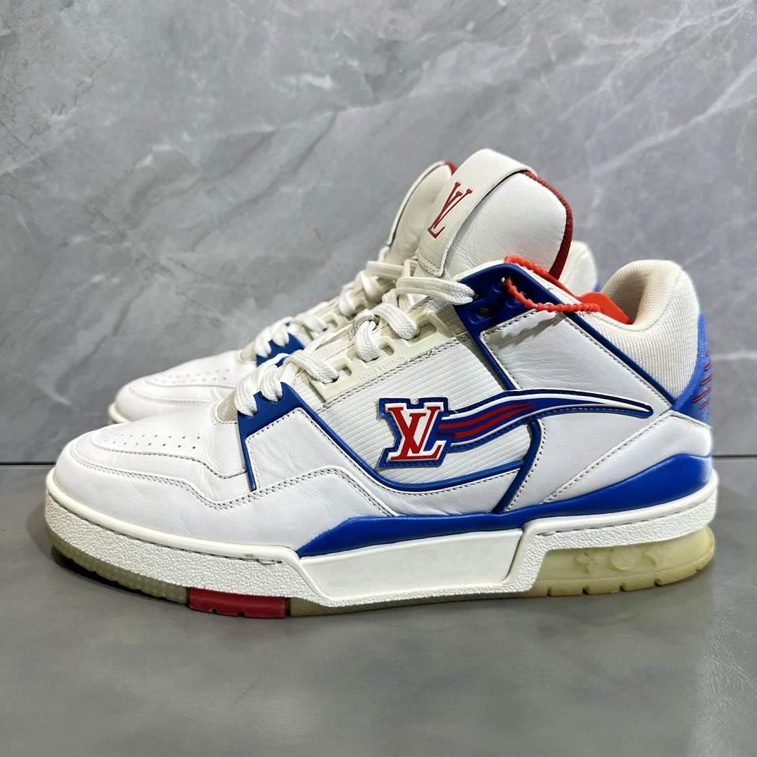 40码 路易威登 LV trainer 白蓝红 低帮板鞋