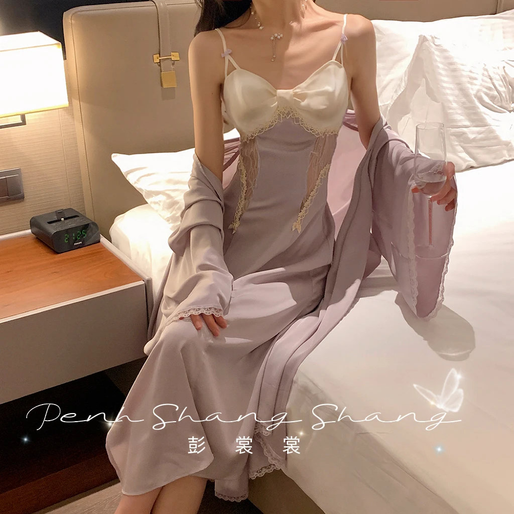 彭裳裳【芙蓉如面】奢华优雅家居服睡裙网红气质诱惑纯欲风春夏时尚