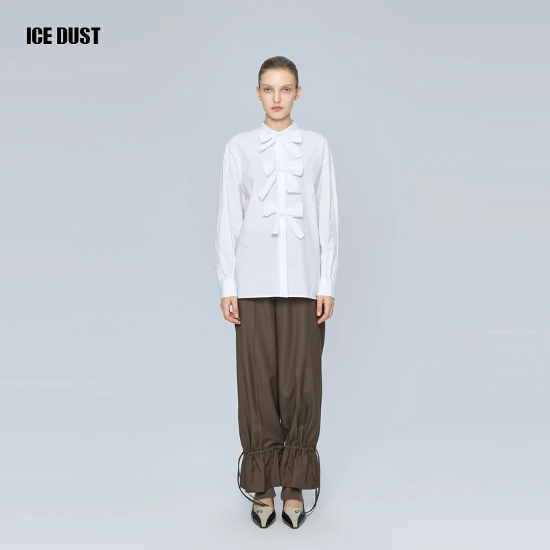ICEDUST 秋季系列立体蝴蝶结装饰小众设计长袖衬衫上衣女士
