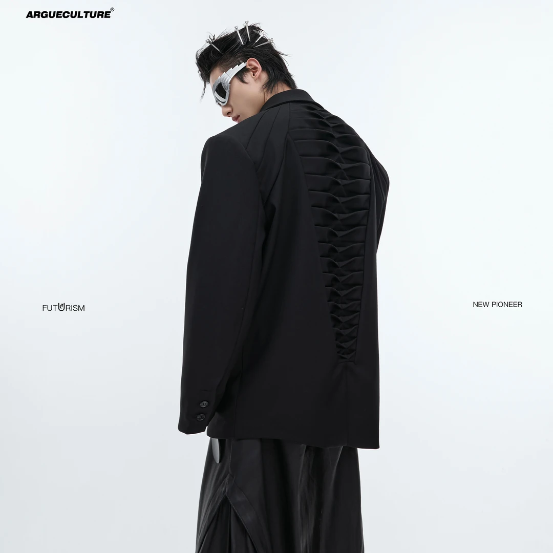 ArguE24ss小众重磅解构廓形西服外套高定款脊骨设计感高级西装男