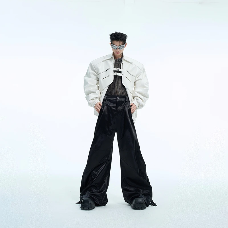 ArguE小众重磅双层解构金属卡扣设计感皮衣外套先锋机车服夹克