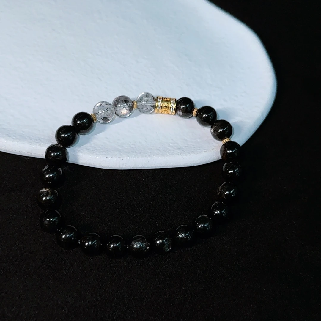 【赢麻】金运石辉石925银手串（天然珠宝多样性发其一）