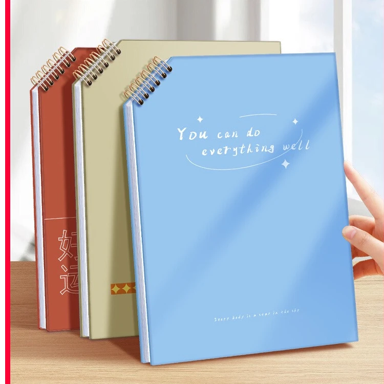 B5斜上翻线圈本新款2024加厚简约高中生日记本专用竖翻笔记本子